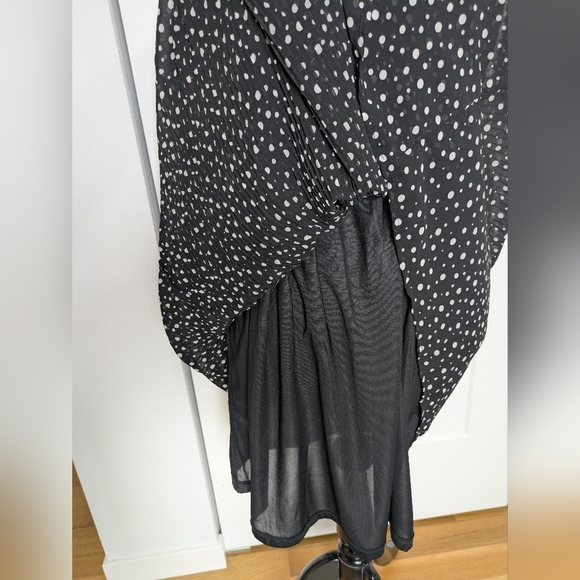 MOTHERHOOD Sleeveless Maternity Dress Black & White Dots Stretch Women's Size L - Picture 7 of 9